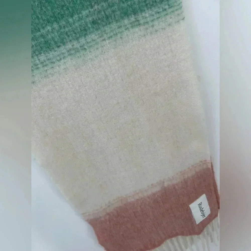 Rodebjer Alpaca Blend Scarf Ombre Gradient Fringe Soft Luxury Shawl - Picture 4 of 9